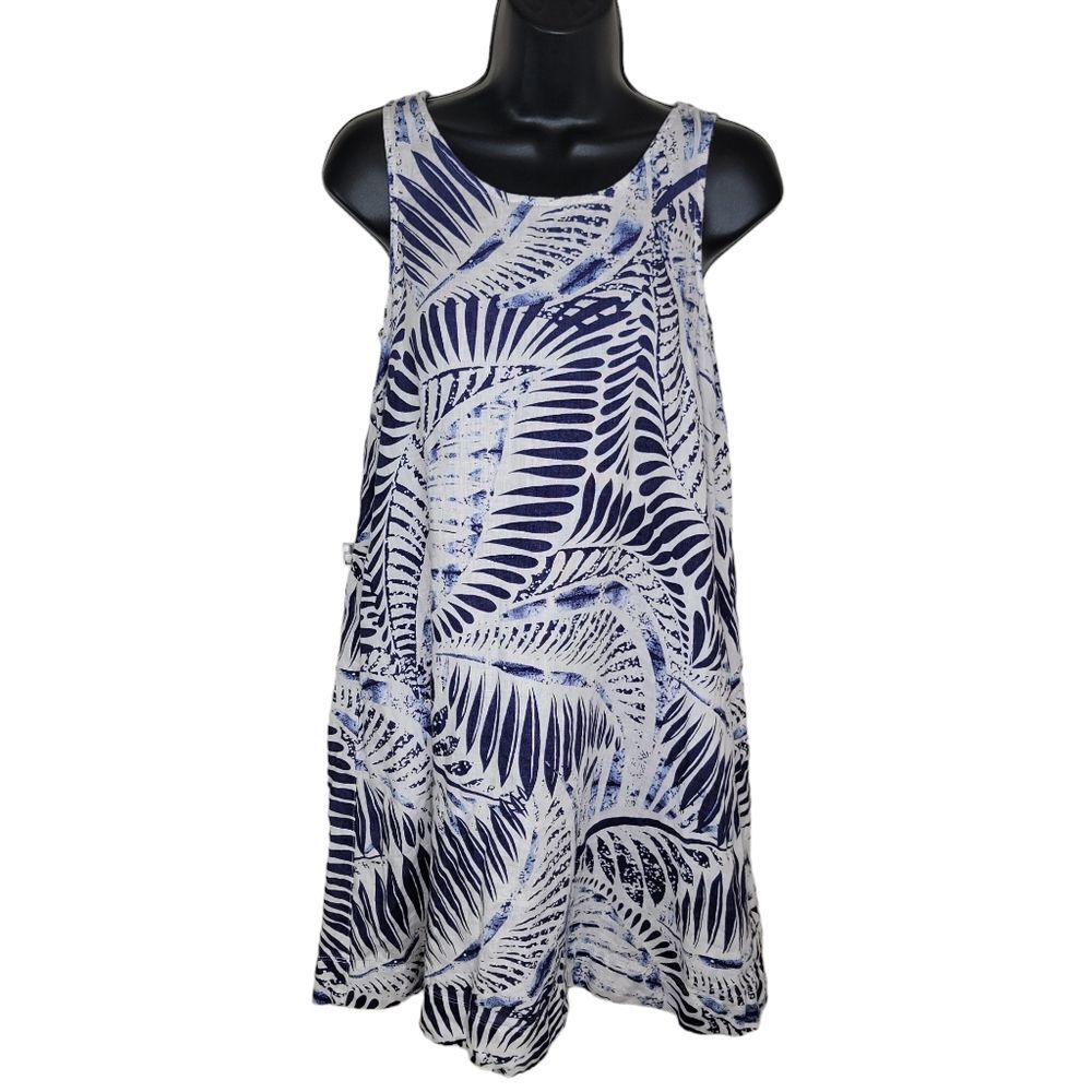 Tahari linen tropical A-line dress size XS